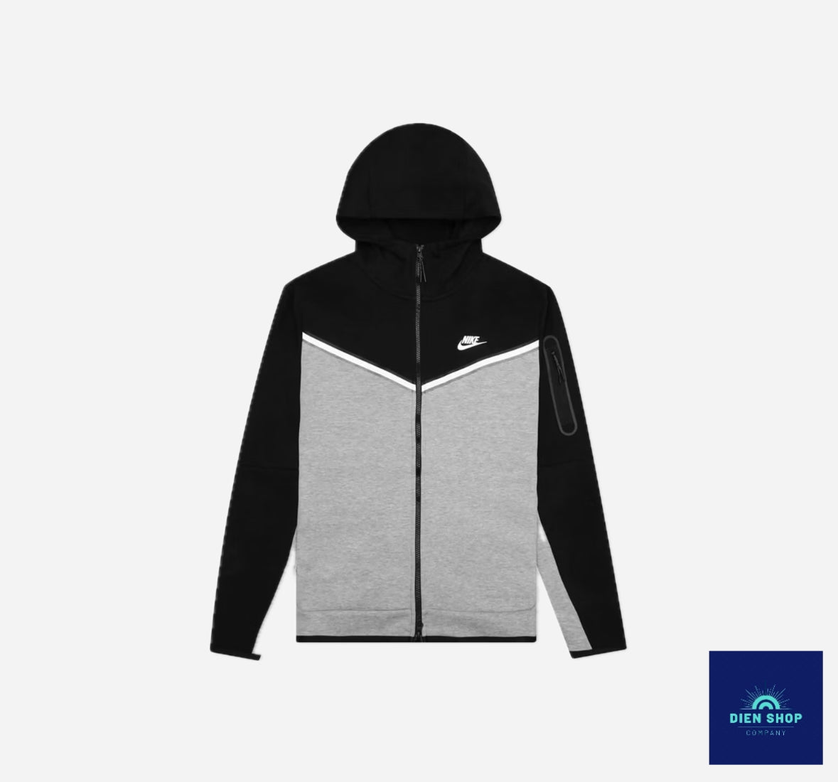 Nike Sportswear Tech Fleece Full-Zip Hoodie
Black/Dark Grey Heather/White
