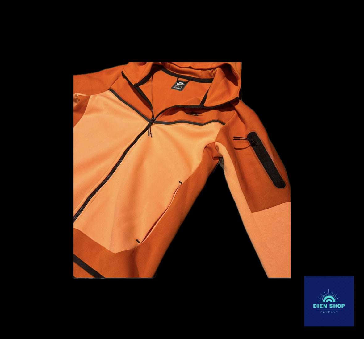 Nike Sportswear Tech Fleece Full-Zip Hoodie Campfire Orange/Orange Frost/Black